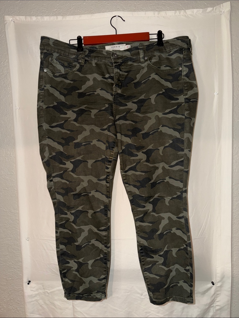 torrid Olive and Dark Green Camo Skinny Jeans